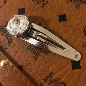 NWOT Miu Miu silver small crystal hair clip
